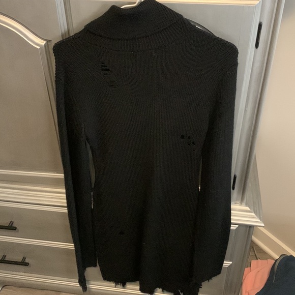 Lovers and Friends Black Keeney sweater dress distressed small - Picture 4 of 6
